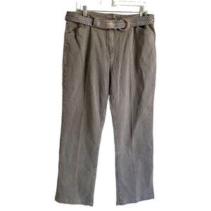 Kate Hill Casual Grey Wash Jeans with Belt Women's Size 14